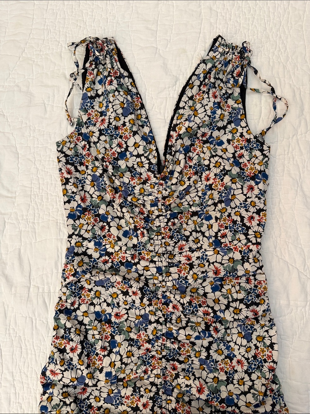 Veronica beard Jackson Floral Ruched Mini dress size 2 - Picture 6 of 14